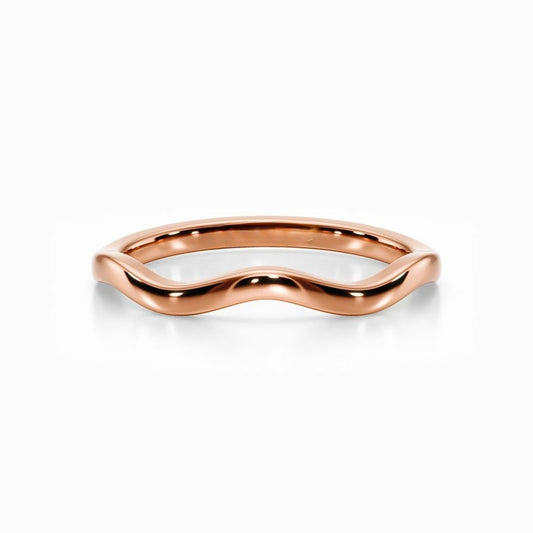 Wave Contour Wedding Band in Rose Gold