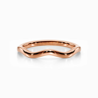 Wave Contour Wedding Band in Yellow Gold