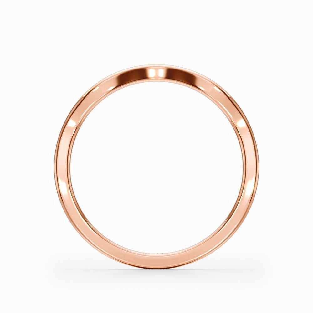 Wave Contour Wedding Band in Yellow Gold