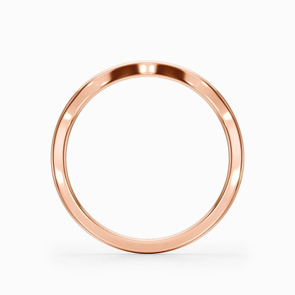 Wave Contour Wedding Band in Yellow Gold