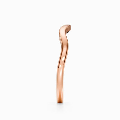 Wave Contour Wedding Band in Yellow Gold