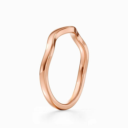 Wave Contour Wedding Band in Yellow Gold