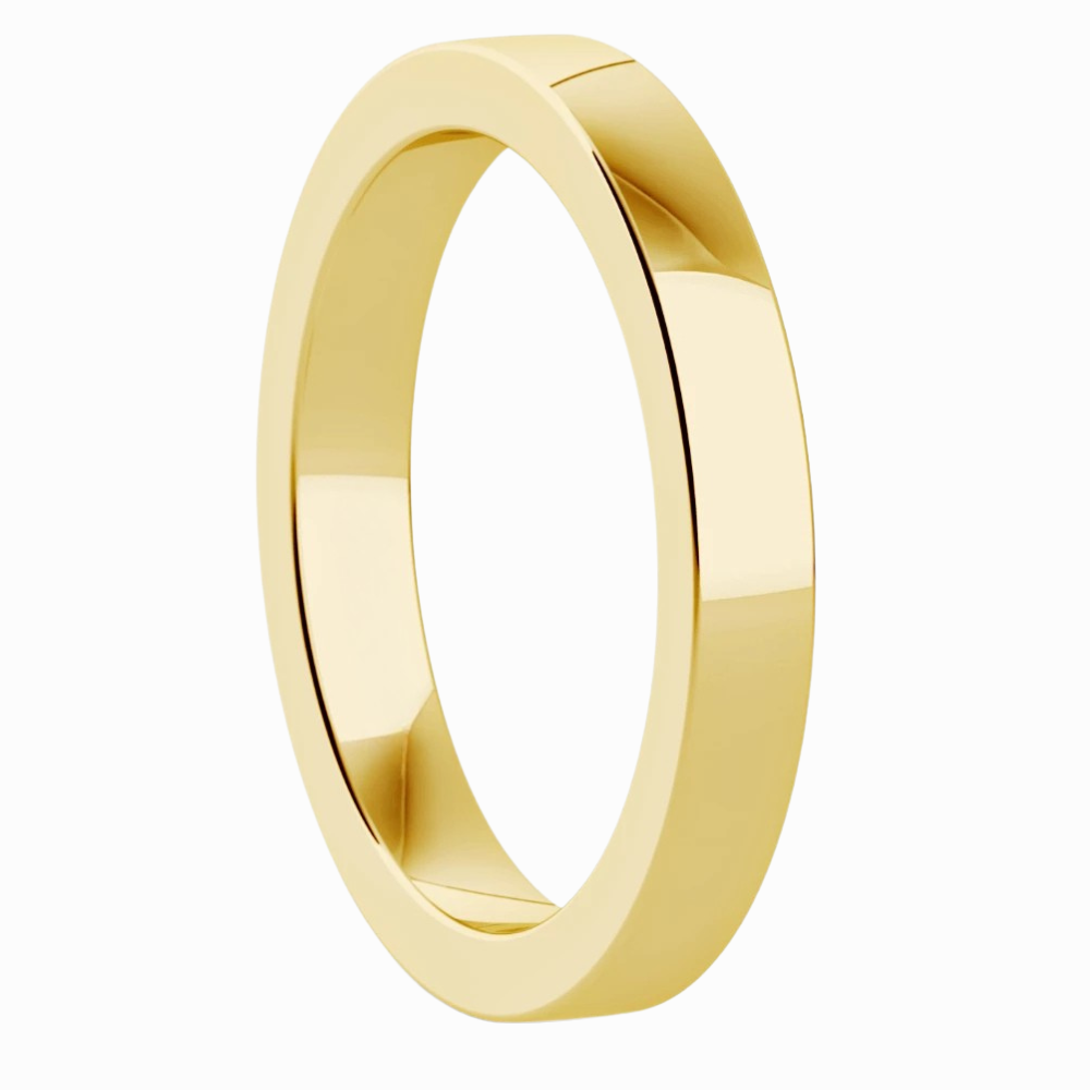 Classic Flat Men Wedding Band in Rose Gold