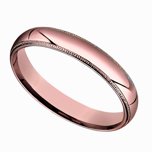 Milgrain Men Wedding Band in Rose Gold