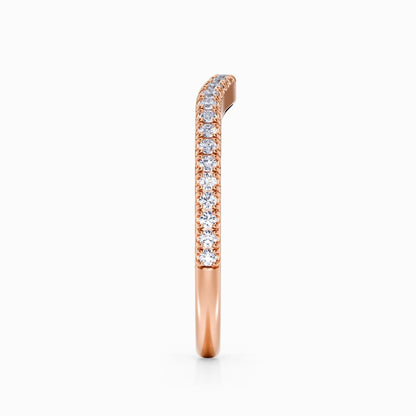 U-Shaped Pave Wedding Band in Rose Gold