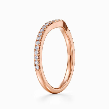 U-Shaped Pave Wedding Band in Rose Gold