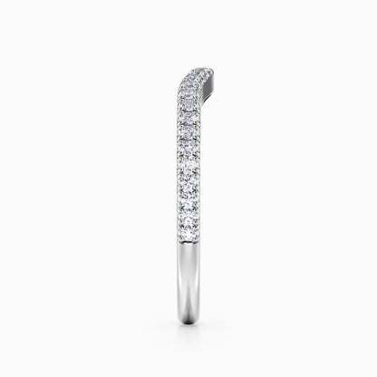 U-Shaped Pave Wedding Band in White Gold