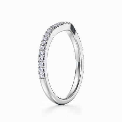 U-Shaped Pave Wedding Band in White Gold