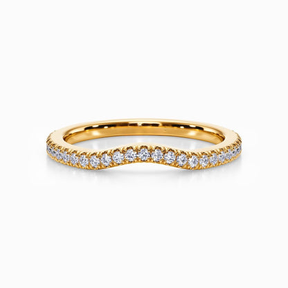 U-Shaped Pave Wedding Band in White Gold