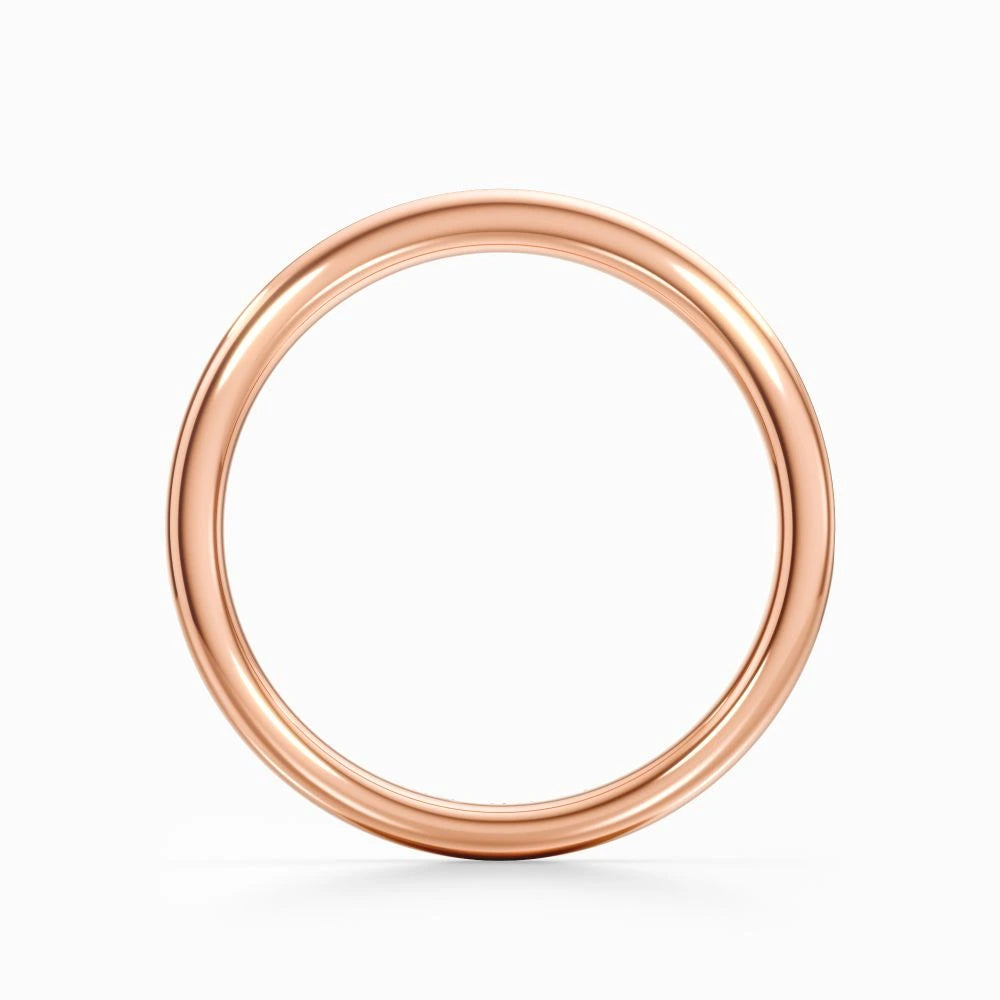 Round Channel Pave Wedding Band in Yellow Gold