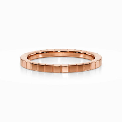 Ridged Edge Wedding Band in White Gold