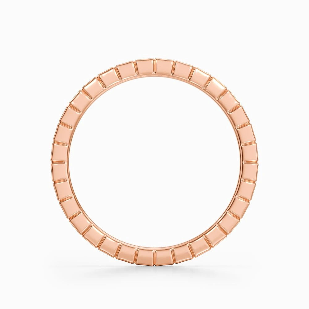 Ridged Edge Wedding Band in White Gold
