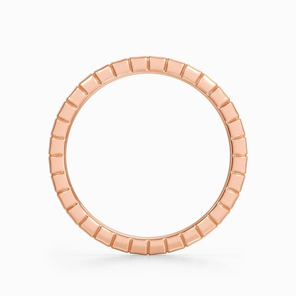 Ridged Edge Wedding Band in White Gold