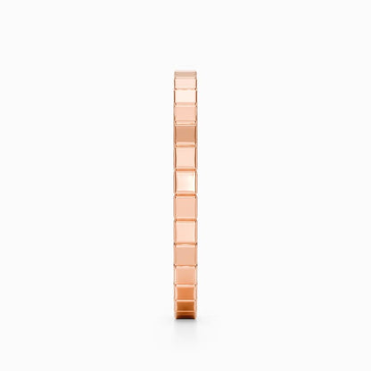 Ridged Edge Wedding Band in Rose Gold