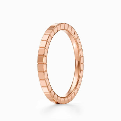 Ridged Edge Wedding Band in White Gold