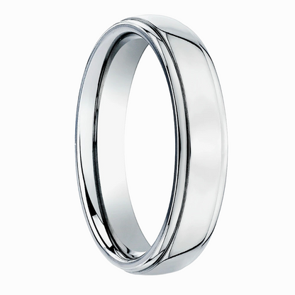 Round Edge Men Wedding Band in Rose Gold