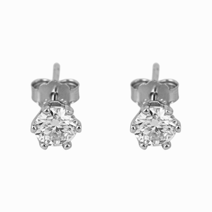 Radiant Round Solitaire Stud Earring