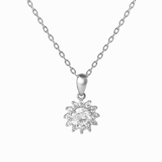 Sunburst Halo Pendant Necklace