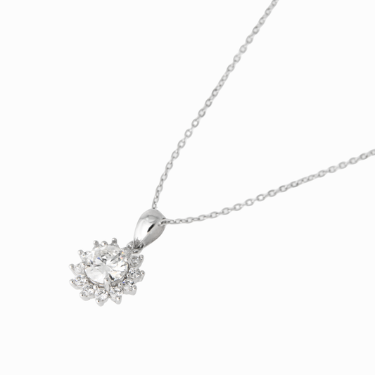 Sunburst Halo Pendant Necklace