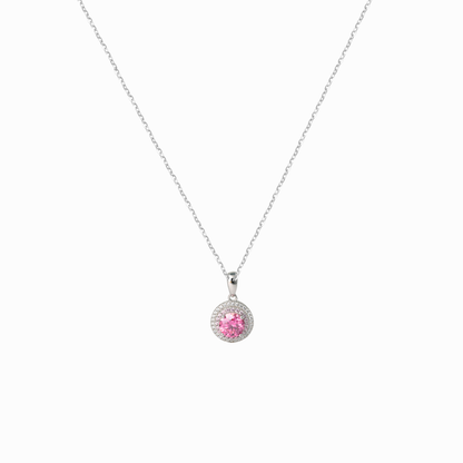 Rose Radiance Halo Pendant Necklace