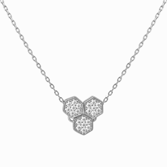 Honeycomb Cluster Pendant Necklace