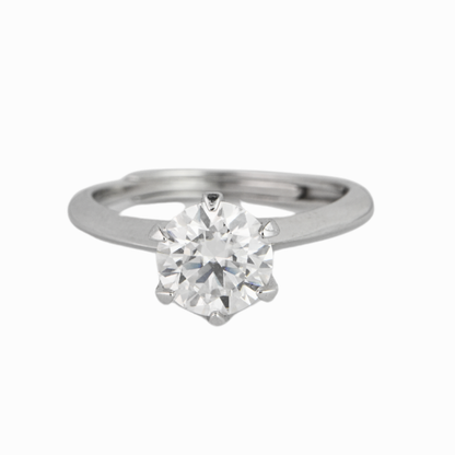 Lotus Solitaire Moissanite Ring