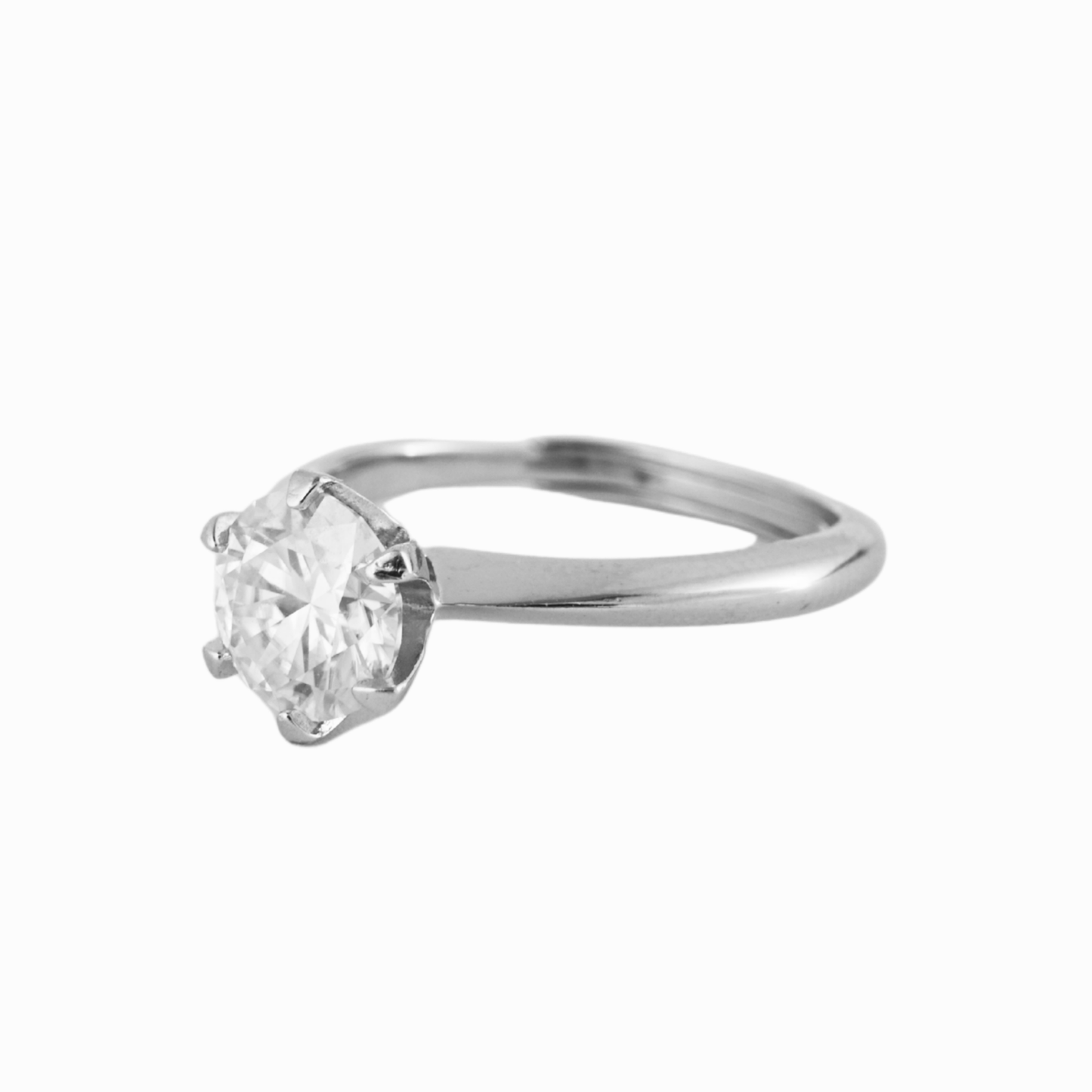 Lotus Solitaire Moissanite Ring