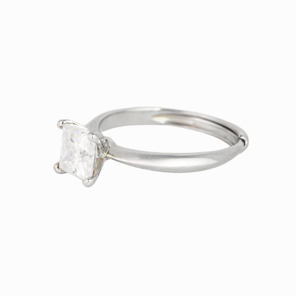 Princess Solitaire Moissanite Ring
