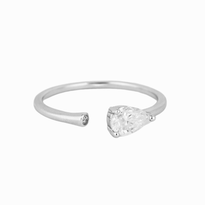 Dewdrop Pear Moissanite Ring