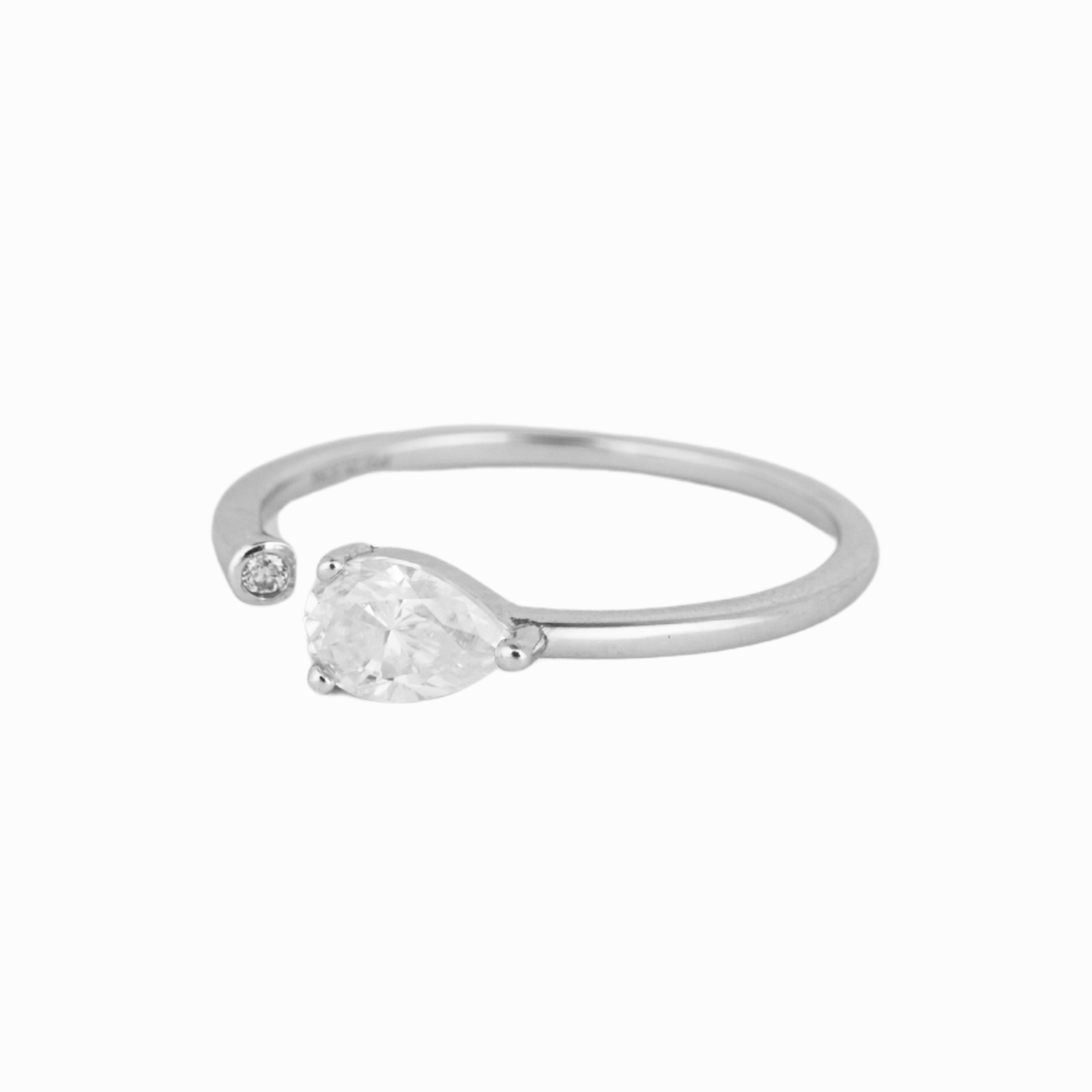 Dewdrop Pear Moissanite Ring
