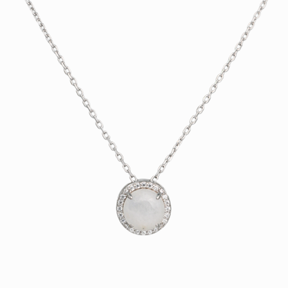 Lunar Halo Moonstone Pendant Necklace