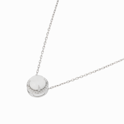 Lunar Halo Moonstone Pendant Necklace