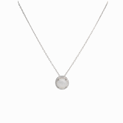 Lunar Halo Moonstone Pendant Necklace
