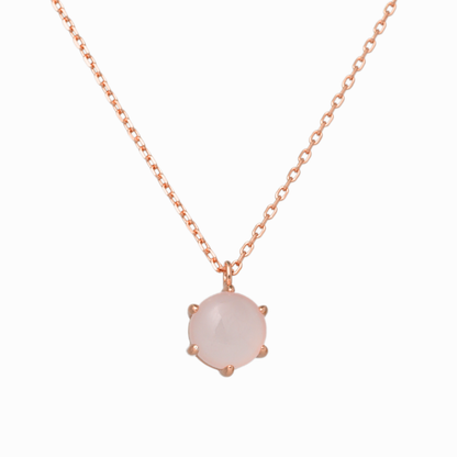 Rose Quartz Solitaire Pendant Necklace