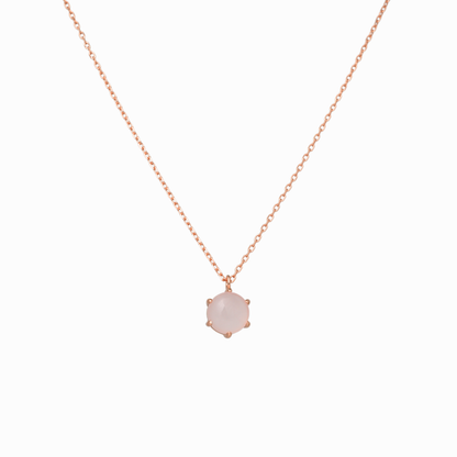 Rose Quartz Solitaire Pendant Necklace