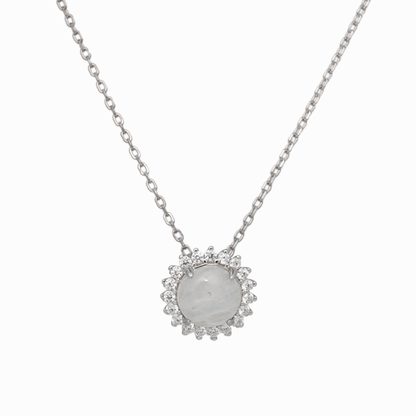Burst Halo Moonstone Necklace