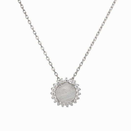 Burst Halo Moonstone Necklace