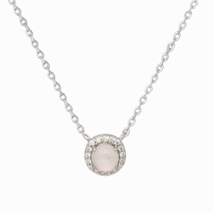 Luminous Halo Rose Quartz Necklace