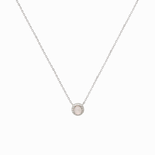 Luminous Halo Rose Quartz Necklace