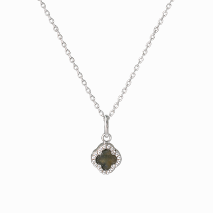 Mystic Clover Onyx Pendant Necklace
