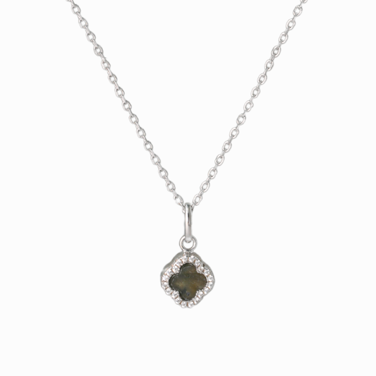 Mystic Clover Onyx Pendant Necklace