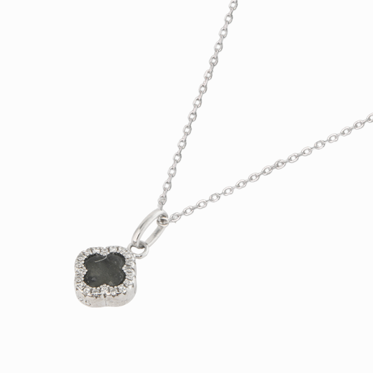Mystic Clover Onyx Pendant Necklace