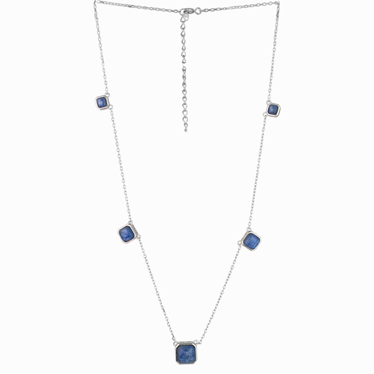 Midnight Aura Kyanite Station Necklace