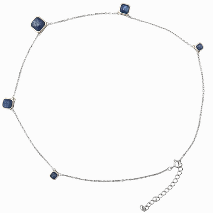 Midnight Aura Kyanite Station Necklace