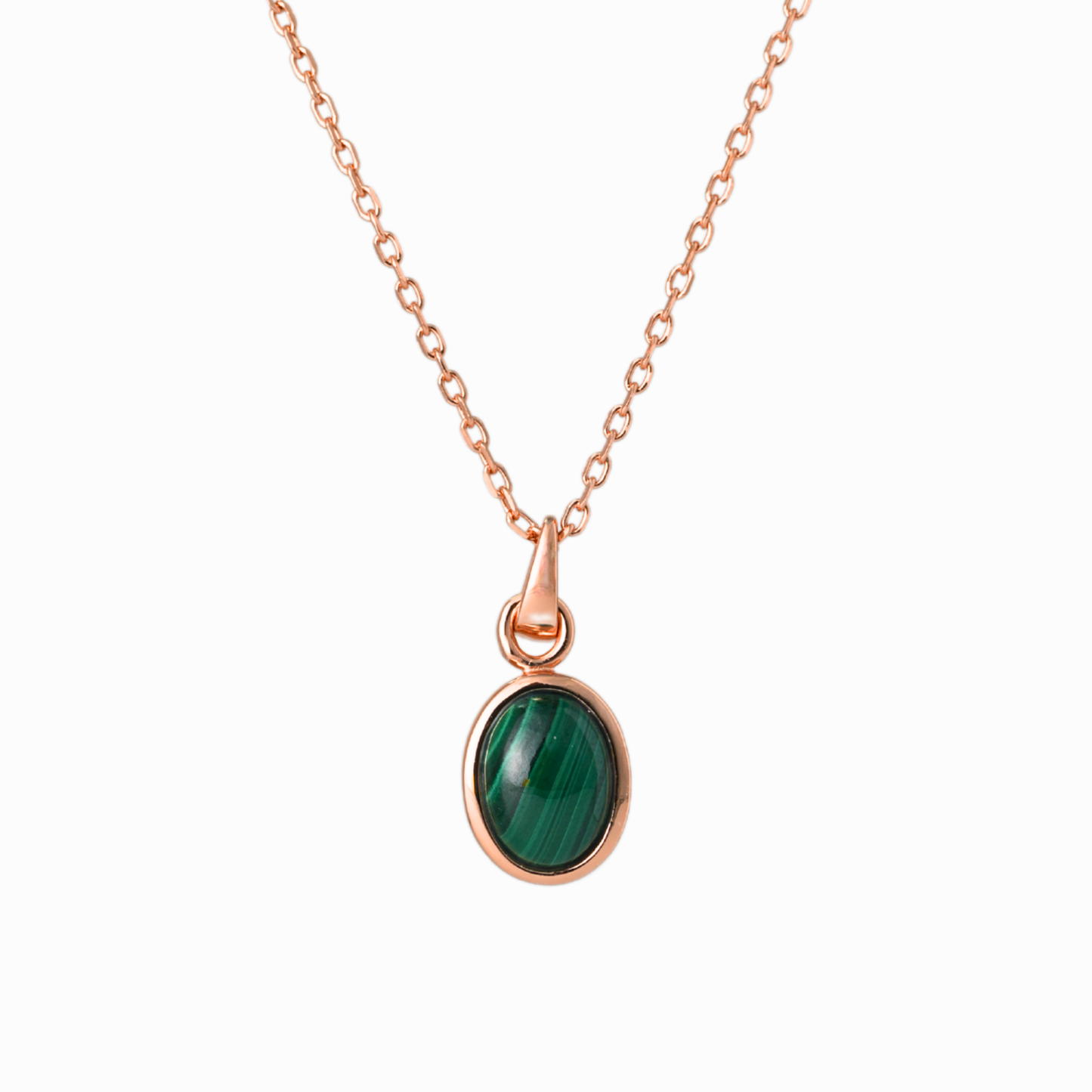 Malachite Oval Pendant Necklace