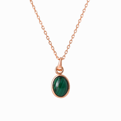 Malachite Oval Pendant Necklace