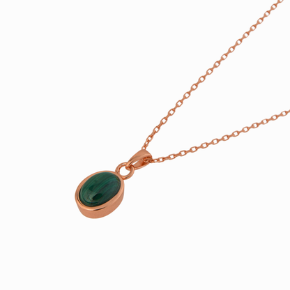 Malachite Oval Pendant Necklace