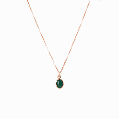 Malachite Oval Pendant Necklace