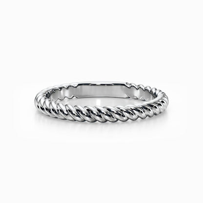 Twisted Rope Wedding Band in White Gold