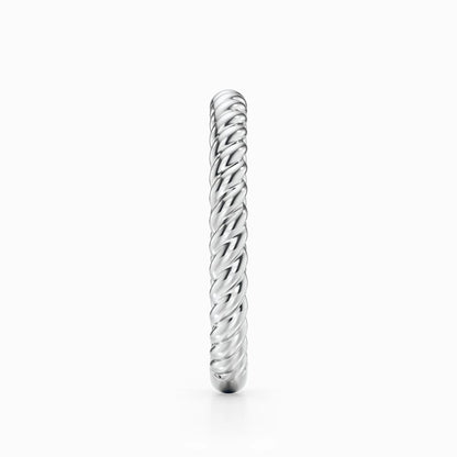 Twisted Rope Wedding Band in White Gold